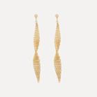 Twisted Drop Earring 1 Pair - Gold - One Size