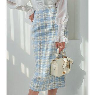 H-line Plaid Office Look Skirt