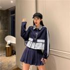 Color-block Jacket / Pleated Skirt