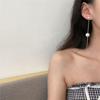 Faux Pearl Dangle Earring 1 Pair - 925 Silver - Beaded - Tassel - One Size