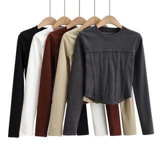 Long-sleeve Corset Crop Top