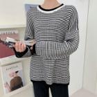 Striped Ringer Sweater Black - One Size