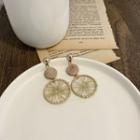 Disc & Mesh Dangle Earring 1 Pair - Gold - One Size