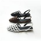 Perforated Sling-back Sandals