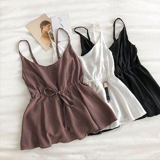 Plain Lace-up Strap Top