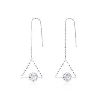 Simple Triangle Earrings Silver - One Size