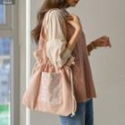 Reversible Drawstring Lace Shopper Bag