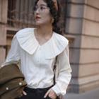 Accordion Pleated Collar Blouse