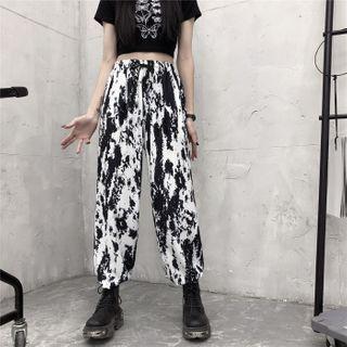 Splash Print Wide-leg Pants