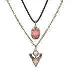 Set: Jeweled Necklace + Geometric Necklace