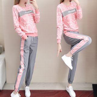 Set: Graphic Print Sweatshirt + Sweatpants