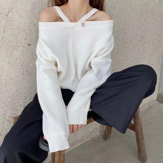 Knit Off-shoulder Sweater