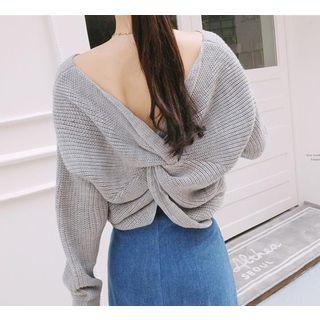 Knot-detail Sweater Gray - One Size