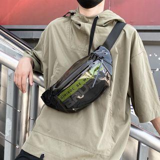Lettering Transparent Panel Belt Bag