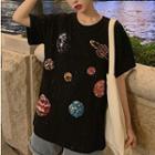 Short Sleeve Printed T-shirt Black - One Size