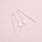 925 Sterling Silver Leaf Fringed Earring As Shown In Figure - One Size