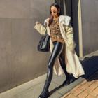 Two-way Fleece-lined Long Safari Coat