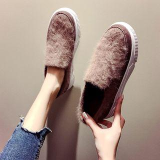 Furry-trim Accent Flats