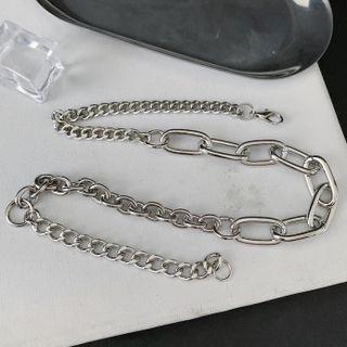 Stainless Steel Chunky Chain Necklace Silver - One Size