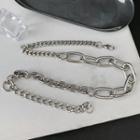 Stainless Steel Chunky Chain Necklace Silver - One Size