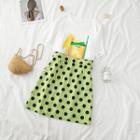 Short-sleeve T-shirt / Dotted A-line Skirt