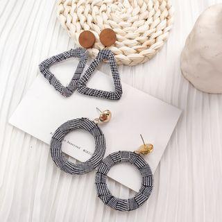 Fabric Hoop Earring Black - One Size