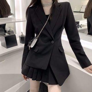 Set: Asymmetrical Blazer + Pleated Skirt