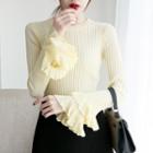 Bell-sleeve Layered Knit Top