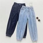 Perforated High-waist Jeans