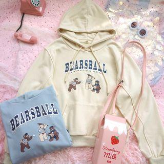 Bear Print Hooded Sweatshirt