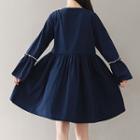 Long Sleeve Bow Accent Dress