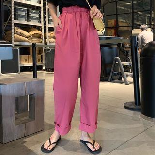 Crop Wide Leg Pants Rose Pink - One Size