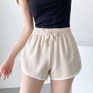 High Waist Contrast Trim Shorts