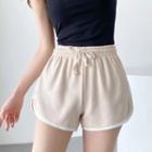 High Waist Contrast Trim Shorts