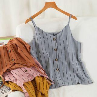 Striped Button-up Camisole Top