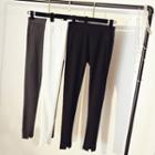 Elastic Waist Notch Hem Skinny Pants