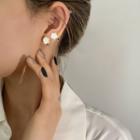 Flower Shell Alloy Cuff Earring 1 Pair - Cuff Earring - Camellia - White - One Size
