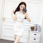 Sleeveless Lace Mini Dress