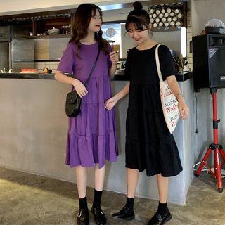 Layered Short-sleeve A-line Dress