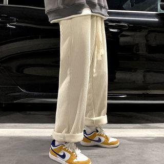 Fleece Lined Waffle Straight Leg Pants