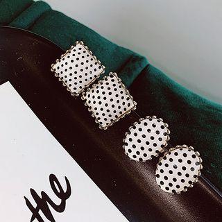 Dotted Oval / Square Earring