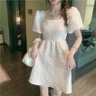 Short-sleeve Textured A-line Dress / Hat