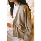 Drop-shoulder Open Knit Cardigan