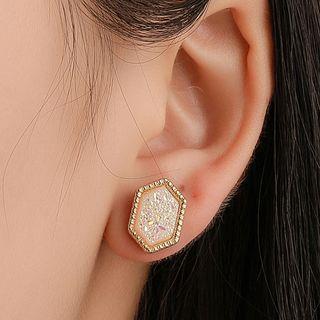 Rhinestone Hexagon Earring