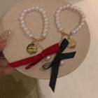 Ribbon Faux Pearl Bracelet