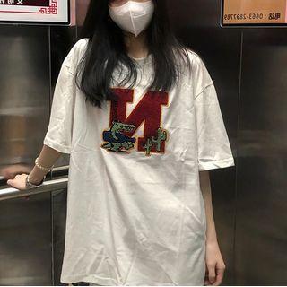 Cartoon Letter Embroidered T-shirt