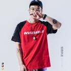Couple Matching Short-sleeve Letter Raglan T-shirt