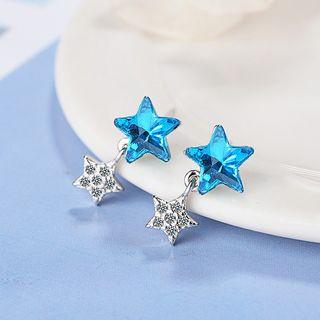 Star Earring Copper Plated Platinum - One Size