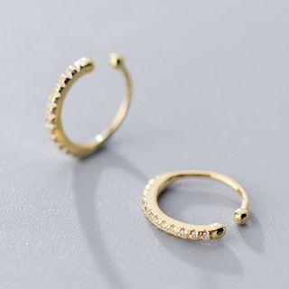 925 Sterling Silver Rhinestone Cuff Earring