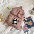 Cartoon Embroidered Multi-section Nylon Backpack